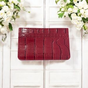 NEW in bag B Low The Belt Card Wallet in Red Crocodile